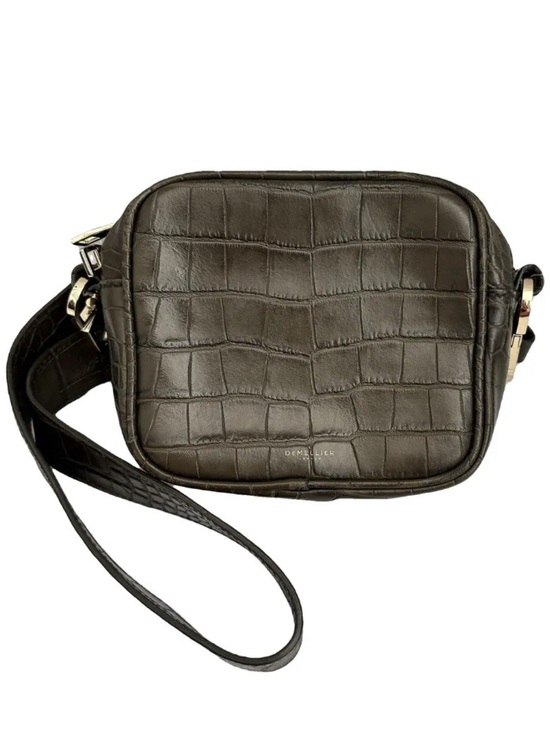 DeMellier Handbags - DeMellier Croc-Embossed Dark Green Leather Crossbody